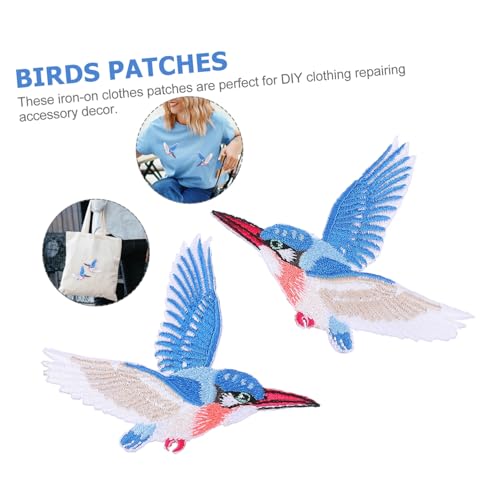 Holibanna Bestickter Aufnäher Fliegenden Vögeln Selbstklebende DIY Applikation für Kleidung Jeans Hüte Rucksäcke Einfach zu Bügeln Dekorativ und Praktisch zum Flicken von Holibanna