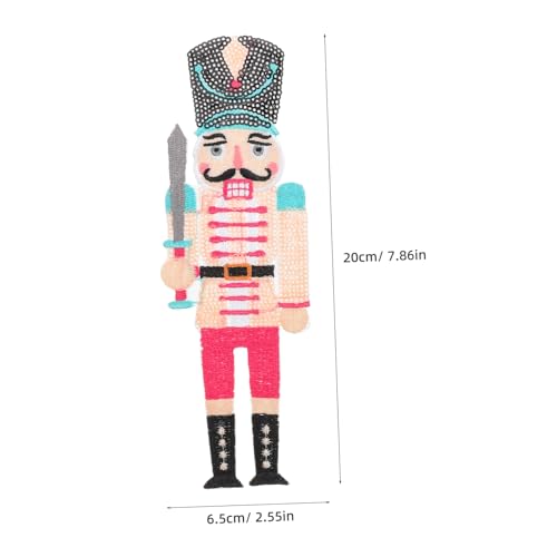 Holibanna Bestickter Aufnäher zum Aufbügeln Nutcracker Patch mit Funkelnden Pailletten Langlebig und Waschbeständig für Kleidung Hüte und Rucksäcke Einfache DIY Verzierung von Holibanna