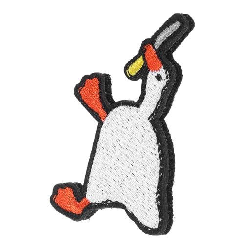 Holibanna Bestickter Cartoon Gans Aufnäher zum Aufbügeln Langlebiger DIY Stoffflicken für Rucksäcke und Kleidung Hautfreundlich Dekorativ und Reparierend Unregelmäßige Form Vielseitig von Holibanna