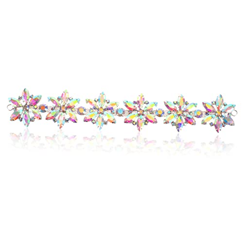 Holibanna Blumenglas Strass Applikation für Hochzeiten Handgemachte Strasskette für Brautgürtel Kleider Schuhe und DIY Dekoration Glitzernde Blumenmotive für Projekte von Holibanna
