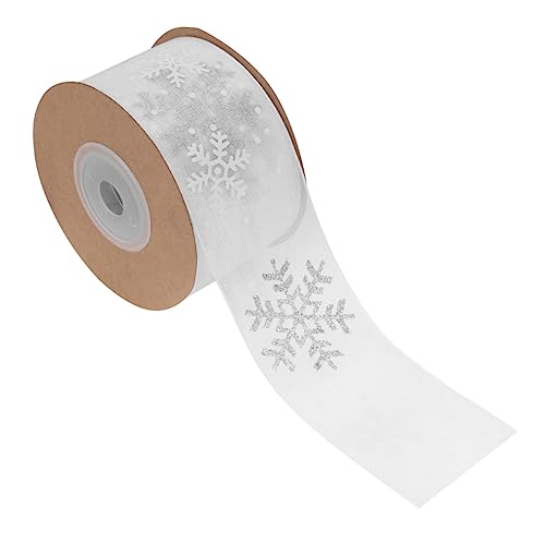 Holibanna Breites Weihnachts Geschenkband mit Glitzerndem Schneeflocken Weißes Satinband Langlebiges Wiederverwendbar für Geschenkverpackung Party und Weihnachtsdeko Holibanna Breites Weihnachts Geschenkband mit Glitzerndem Schneeflocken Weißes Satinband Langlebiges Wiederverwendbar für Geschenkverpackung Party und Weihnachtsdeko von Holibanna