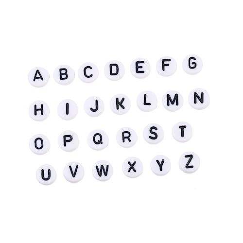 Holibanna Buchstaben Perlen Acryl Runde Diy Schmuckperlen für Alphabet Perlen zum Basteln und Kreativen Gestalten von Holibanna