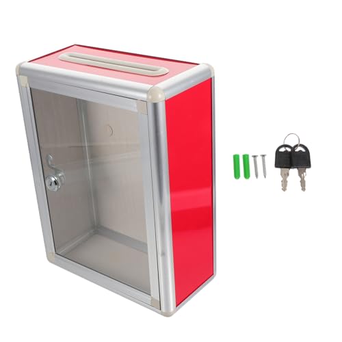 Holibanna Bürobriefkasten Vorschlagsbox Mit Wandmontage Transparente Rote Post Box Für Vorschläge Und Kommentare Für Büro Schule Und Langlebig Und Platzsparend von Holibanna