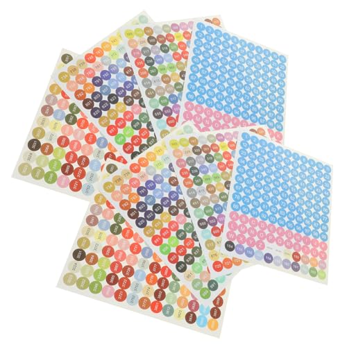 Holibanna Bunte Zahlen Aufkleber Selbstklebende Farbnummer Etiketten für Diamantmalerei Aufbewahrung und Klassifikation Runde Zahlensticker für Sortierung und Dekoration von Holibanna