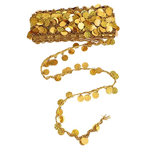 Holibanna Cuttable Paillettenbesatz für Kleidung und Vorhänge Dekoratives Diy Zierband mit Goldfarbenen Pailletten Vielseitiger Schmuckbesatz für Kostüme Gardinen und Heimdeko von Holibanna