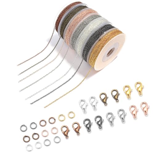 Holibanna DIY Schmuckkette aus Langlebigem Farbbeständigem mit Karabinerverschlüssen und Biegeringen Farben für Armband Halskette und Schmuckherstellung Holibanna DIY Schmuckkette aus Langlebigem Farbbeständigem mit Karabinerverschlüssen und Biegeringen Farben für Armband Halskette und Schmuckherstellung von Holibanna