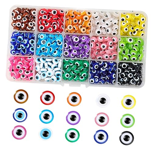 Holibanna DIY Schmuckset Mit Evil Eye Harzanhängern Fächer Legierungsperlen Für Handgefertigte Armbänder Und Halsketten Vielseitige Dekorative Perlen Für Individuelles Design von Holibanna