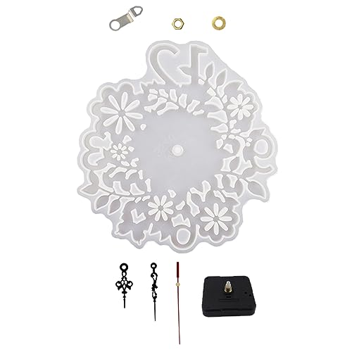 Holibanna DIY Uhrform mit Blumen Design Kreative Epoxidharz Gussform für Wanduhren Uhrwerk Langlebig und Leicht zu Reinigen für Bastelprojekte von Holibanna