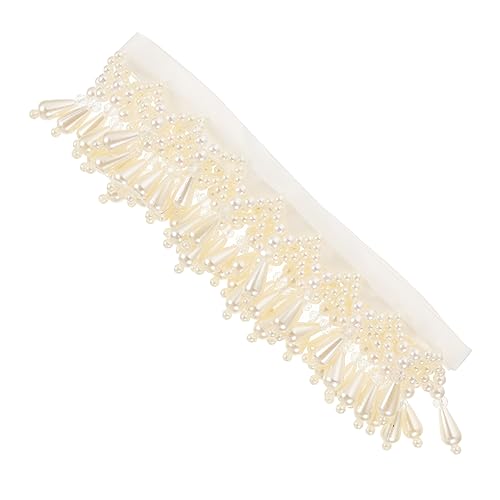 Holibanna Dekoratives Perlenfransen Band für Diy Projekte Elegantes Perlenspitzenband mit Liebevollem Fransen Design für Kleidung Röcke und Blumenarrangements von Holibanna