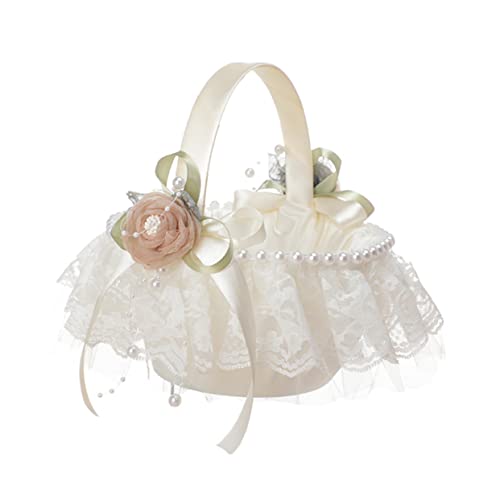 Holibanna Eleganter Blumenmädchenkorb aus Perlen und Spitze Handlicher Hochzeitskorb Elfenbeinweiß Langlebig und Dekorativ für Hochzeitsfeier Verlobung und Partydeko Holibanna Eleganter Blumenmädchenkorb aus Perlen und Spitze Handlicher Hochzeitskorb Elfenbeinweiß Langlebig und Dekorativ für Hochzeitsfeier Verlobung und Partydeko von Holibanna
