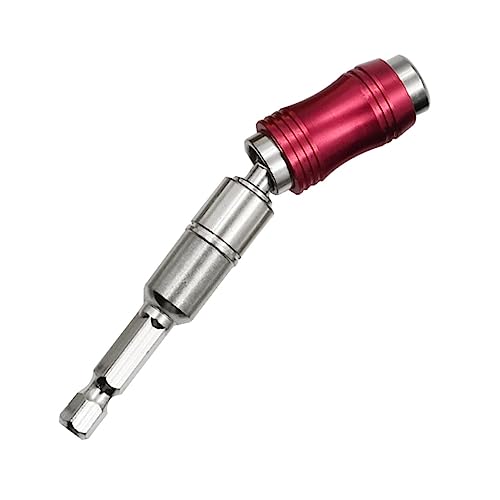 Holibanna Elektrische Bohrverbindung Schlüssel freigeben magnetischer schwenkbarer Bitspitzenhalter Bitspitzen-Magnethalter Bithalter verlängern Schnellspannbohrer Chrom-Vanadium-Stahl rot von Holibanna