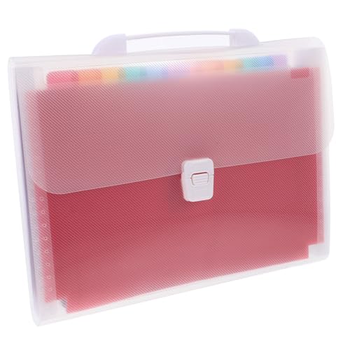 Holibanna Erweiterbarer Dateiordner mit Fächern Tragbarer Dokumenten Organizer für Büro Schule und Zuhause Großer Kapazität Weißes Design für Wichtige von Holibanna
