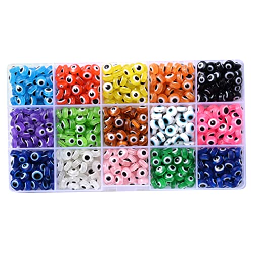 Holibanna Evil Eye Perlen DIY Schmuckperlen Für Halsketten Und Armbänder Flache Runde Harzperlen Dekorative Verzierungen Für Bastelprojekte von Holibanna