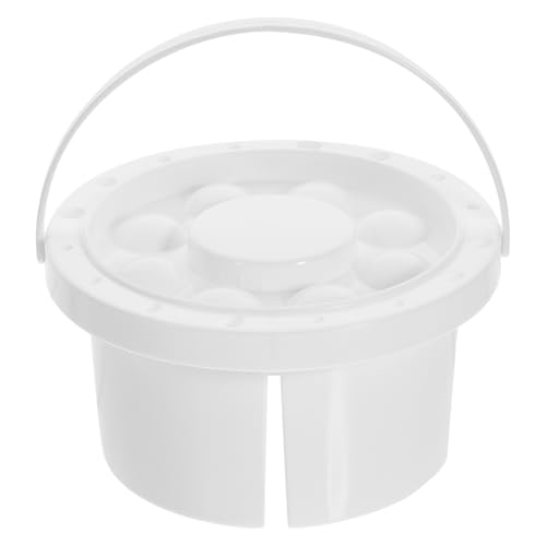 Holibanna Farbpalette Stiftwasch Eimer Wasser Strandeimer Handy, Mobiltelefon Reinigung tragbar kleiner Putzeimer Eimerbürste Hauspinselhalter Haushaltsbürstenhalter Plastik Weiß von Holibanna