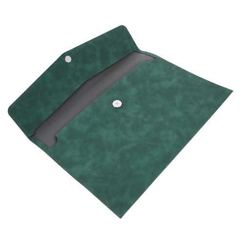 Holibanna Faux Leder Dokumentenmappe Tragbare Datei Organizer für Männer mit Knopfverschluss zur Aufbewahrung Wichtiger Unterlagen Grün Leicht und Platzsparend von Holibanna