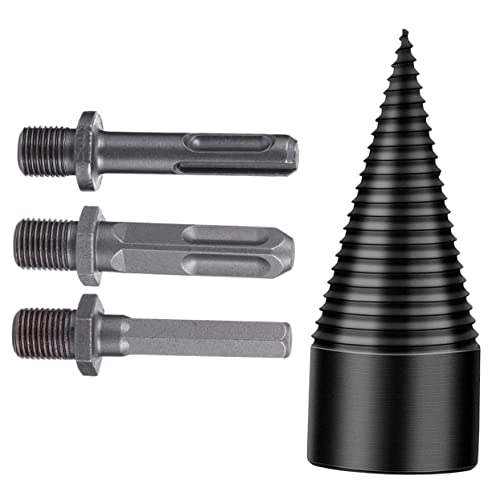 Holibanna Firewood Drill Bit Holzspalter Bohrmaschine Zubehör Hochharter Stahl Adapter für Elektrobohrer Schnell Spalten Effizient für Harte und Weiche Holzarten von Holibanna
