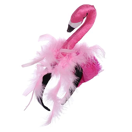 Holibanna Flamingo-stirnband Make-up-stirnband Party-stirnband Hawaii-kostüm Flamingo-kopfbedeckungen Süße Stirnbänder Schönes Cartoon-stirnband Flamingo-kostüm Haarschmuck Kind Satin Sommer von Holibanna