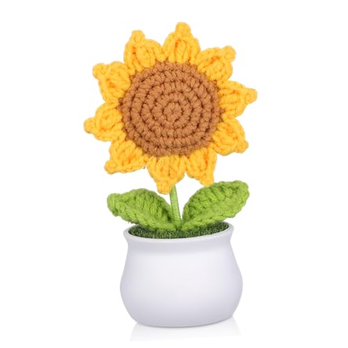 Holibanna Gestrickte Sonnenblumen Im Topf Häkelblumen Bürodekor Gestrickte Sonnenblumen Gestrickte Blumen Im Topf Gestrickte Topfpflanzen Häkelblumen Sonnenblumen Häkelblumen Garn von Holibanna