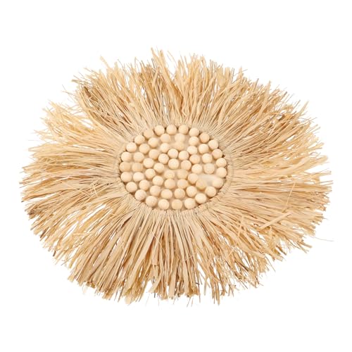 Holibanna Gewebter Wandanhänger aus Raffiabast Nordisches Wandornament mit Holzperlen Handgefertigte Dekoration für Kinderzimmer Moderne Wanddekoration im Skandinavischen Holibanna Gewebter Wandanhänger aus Raffiabast Nordisches Wandornament mit Holzperlen Handgefertigte Dekoration für Kinderzimmer Moderne Wanddekoration im Skandinavischen von Holibanna