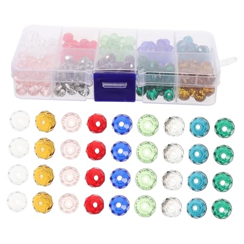 Holibanna Glasperlen Handgefertigte DIY Schmuckperlen für Armbänder Transparent Vielseitig Einsetzbar zur Dekoration und Wohnkultur mit Aufbewahrungsbox von Holibanna