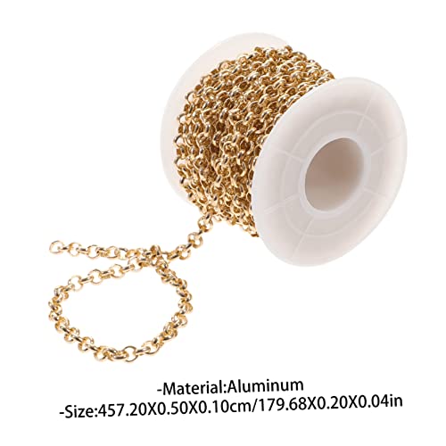 Holibanna Goldfarbene Aluminium O Kette Handtaschenkette für Schmuckherstellung DIY Basteln Dekorative Gliederkette für Halsketten Anhänger Accessoires und Handwerksprojekte von Holibanna