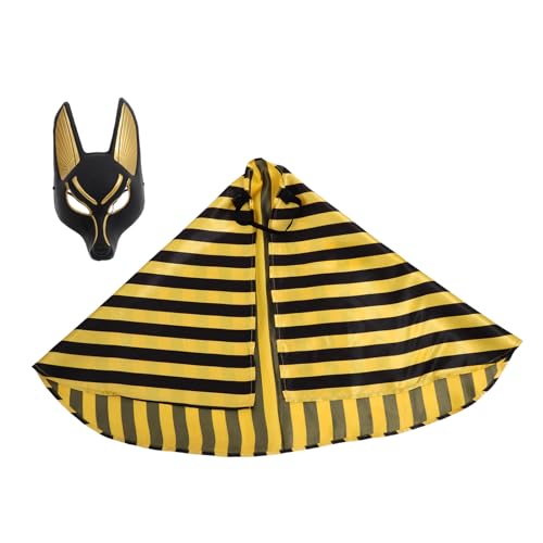 Holibanna Halloween Anubis Maske mit Kerchief Ägyptische Festival Party Maske für Erwachsene Stabiles Kunststoff und Stoffmaterial für Faschingskostüme Cosplay und Karneval von Holibanna