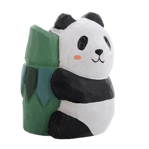 Holibanna Handgefertigte Holzfigur Eines Niedlichen Pandas Miniatur Panda Statue Natürlichem Als Schreibtischornament Für Büro Und Wohnkultur Einzigartiges Für von Holibanna