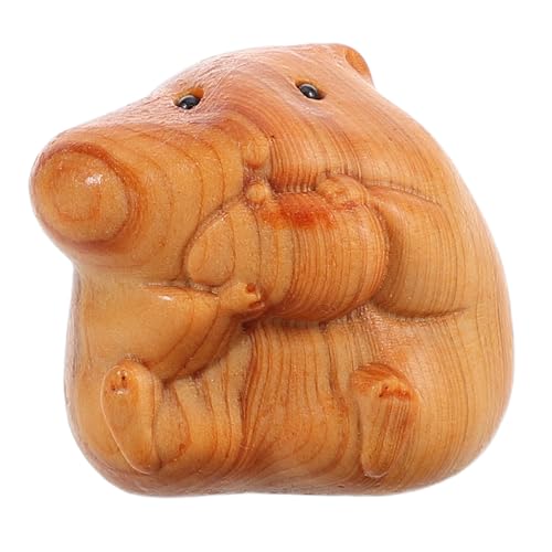 Holibanna Handgefertigte Holzfigur Hamster Natürliche Holzschnitzerei Tierornament Dekoratives Miniaturmodell für Schreibtisch Wohnzimmer und für Sammler Holibanna Handgefertigte Holzfigur Hamster Natürliche Holzschnitzerei Tierornament Dekoratives Miniaturmodell für Schreibtisch Wohnzimmer und für Sammler von Holibanna