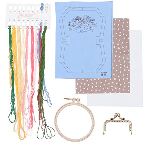 Holibanna Handgemachte Stickerei Geldbörse für Anfänger DIY Stickwerkzeug für Zuhause Himmelblau Robuste und Schnur Design für Kreative Erwachsene von Holibanna