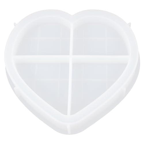 Holibanna Herzförmige Silikonform für Epoxidharz DIY Tray Gießform Langlebiges Tablett mit Feiner Textur Praktisches Schmuck Aufbewahrungsfach Geeignet für Individuelle Dekorationen von Holibanna