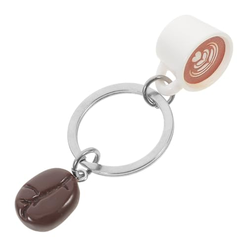 Holibanna Herzförmiger Kaffeebohnen Schlüsselanhänger Schlüsselring Perfektes Für Kaffeeliebhaber Langlebige Metallschlüsselkette Für Taschen Und Rucksäcke von Holibanna