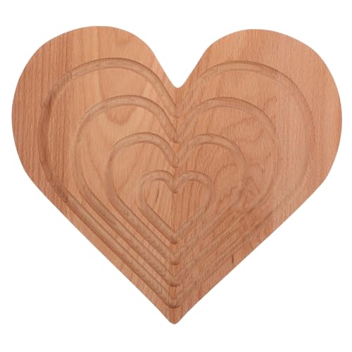 Holibanna Herzförmiges Holzserviertablett Vielseitige Servierplatte für Snacks Desserts für Hochzeiten Partys und Dekoratives Element von Holibanna