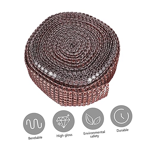 Holibanna Hollow Rhinestone Dekoband Yards für DIY Hochzeitskunst Glitzerndes Bling Ribbon Roségold Vielseitig Einsetzbar Einfach zu Handhaben für Geschenkschleifen und Festdekoration von Holibanna