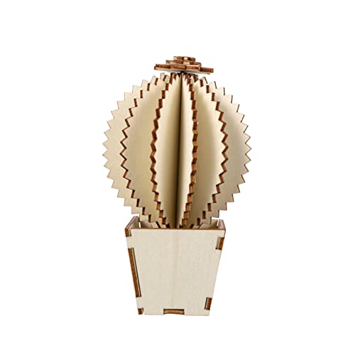 Holibanna Holz Diy Kaktus Ornament mit Hohlem Design Realistisches Sukkulenten Stabiles Tischdekor aus Holz Leicht und Langlebig Kreative Heimdekoration für Wohn und Arbeitsbereiche von Holibanna