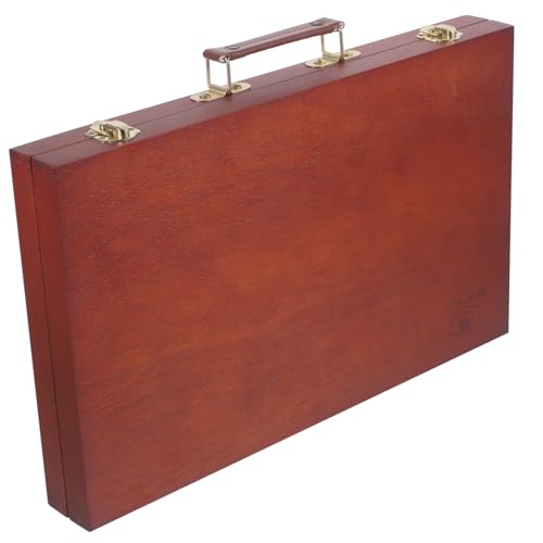 Holibanna Holz Handlich Robust mit Deckel Tragbarer Künstler Werkzeugkasten für Öl und Aquarellfarben Multifunktionale Aufbewahrung für Pinsel Farbtuben und Zubehör Edle Holzbox für Atelier von Holibanna