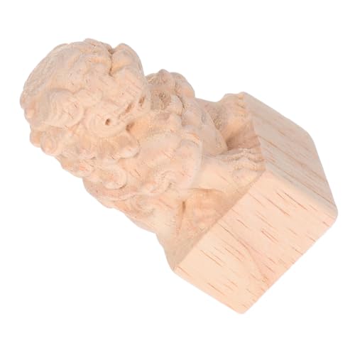Holibanna Holz Löwenkopf Finials Geschnitzte Post Caps für Möbel Europäischer Säulenstil Dekorative Zaunpfeiler Abdeckungen Unbemalte DIY Holztopper für Treppen Bettpfosten Wohnzimmer von Holibanna