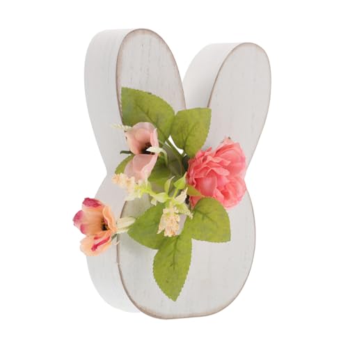 Holibanna Holz Osterhasen Schilder Blumenhasen Tischdekoration Bauernhaus Kaninchenförmig Holz Tisch Mittelstücke Abgestuftes Tablett Frühlingsdekor Zuhause Schreibtisch Büro von Holibanna