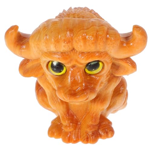 Holibanna Holzfigur Rinder Dekoration mit Großen Augen Handgeschnitzte Miniatur Kuh Statue aus Natürlichem Holz Geeignet für Tischdekoration und Holibanna Holzfigur Rinder Dekoration mit Großen Augen Handgeschnitzte Miniatur Kuh Statue aus Natürlichem Holz Geeignet für Tischdekoration und von Holibanna
