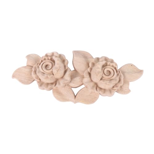 Holibanna Holzornamente Rosenmotiv Geschnitzte Holzscheiben für DIY Möbel Vintage Dekoration Robust Langlebig Kreativ Handgefertigt für Tür Wand Cabinet Home Party von Holibanna