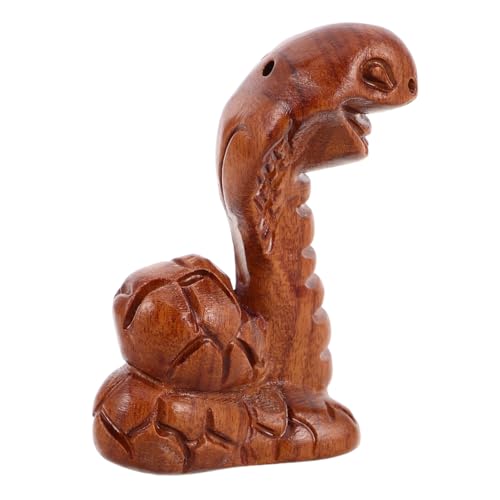 Holibanna Holzschnitzerei-schlangenornamente Schlangenfigur Schlangenskulptur Aus Holz Holzhandwerk Schlangenstatue Aus Holz Schlangenstatuendekor Holzmalerei Handwerk Hölzern Chocolate von Holibanna