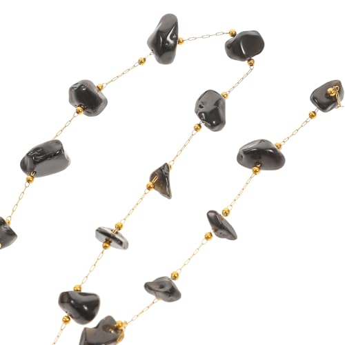 Holibanna Kristallperlen Kette DIY Schmuckherstellung Natürliche Steinperlen für Ohrringe Armbänder und Bastelprojekte Schwarzes Design Vielseitig für Partys und Dekoration von Holibanna