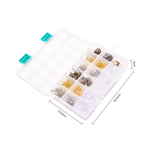Holibanna Kupfer Ohrhaken Diy Schmuck Zubehör Set Fach Aufbewahrung mit Zange für Damen Ohrring Basteln Langlebiges Material Vielseitige Diy Ohrschmuck Komponenten Klare Box zur Einfachen von Holibanna
