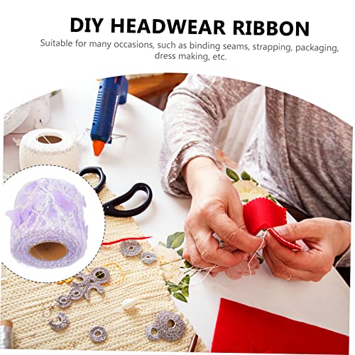 Holibanna Lila Besticktes Dünnes Tüllband mit Pailletten Breit DIY Schleifenband für Kleidung Haaraccessoires und Schuhdekoration Vielseitiges Bastelzubehör von Holibanna