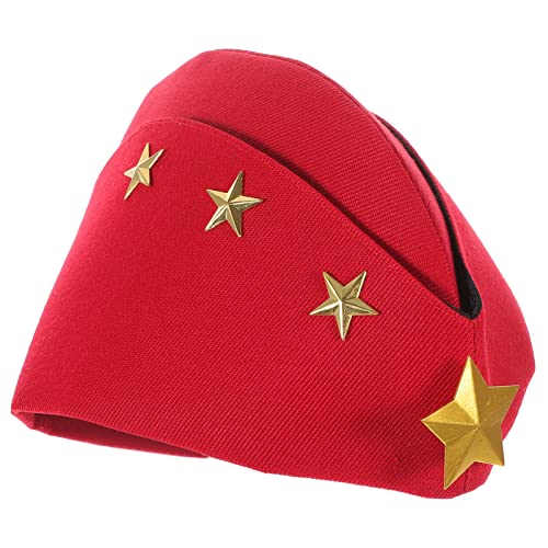 Holibanna Matrosen-Tanzhut Baskenmütze Luft hut army cap Kappen russischer Hut Stewardess-Bootsmütze Cosplay Kapitänsmütze Partyhut Matrosenhut Fräulein Kleidung rot von Holibanna