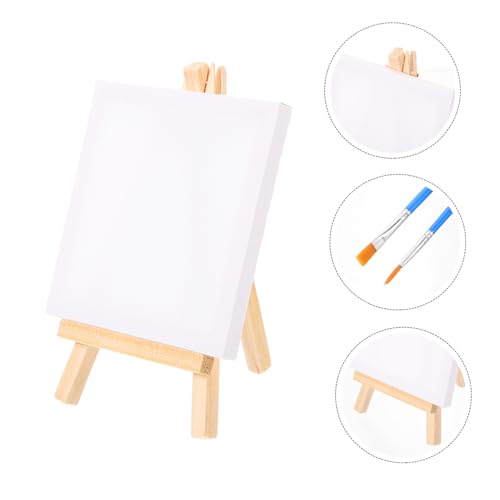 Holibanna Mini Malset Teilig mit Stabiler Dreieck Staffelei und Kleinen Bespannten Leinwänden für DIY Malerei Bastelzubehör Geeignet für Hobbykünstler Studenten Wohn und Bürodekoration von Holibanna