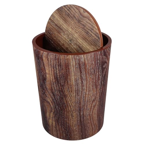 Holibanna Mülleimer Büromüll Können Badezimmer Mülldosen Badezimmermüll Kann Mülldose Für Platz Büro Müllbehälter Mülldose Für Badezimmer Lebensmittelabfallbehälter Light Brown Plastik von Holibanna