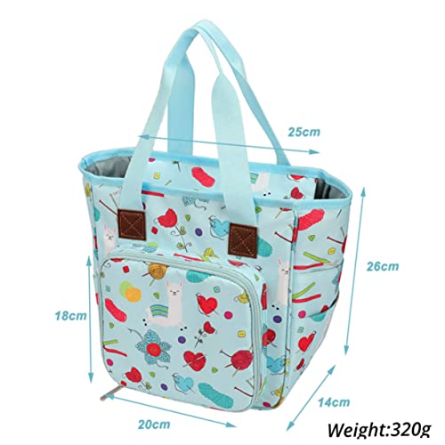 Holibanna Multifunktionale Oxford Handtasche Robuster Wollgarn Organizer mit Reißverschluss für Zuhause Büro Reisen und Mehr Großer Stauraum für Strick und Häkelzubehör von Holibanna