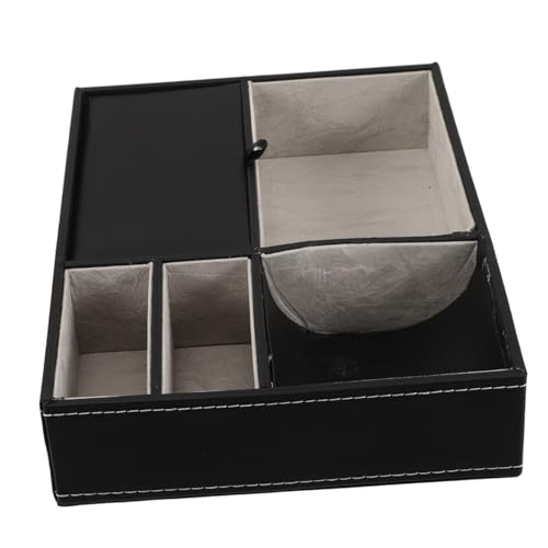 Holibanna Multifunktionale Schreibtischablage PU Stilvoller Organizer für Büro und Zuhause für Handy Schlüssel und Münzen Dekoratives Ablagefach für Effiziente von Holibanna