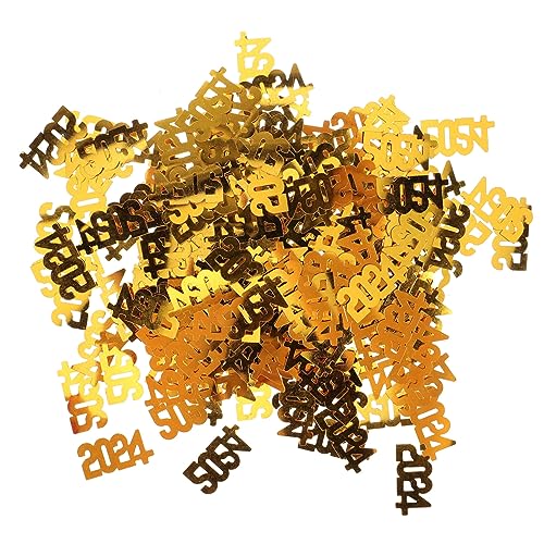 Holibanna Neujahrs Konfetti Gold Streudeko Partydeko Tischdekoration Festliche Glänzende Papierstreusel für Silvester Feier Heim und Bürodekoration von Holibanna