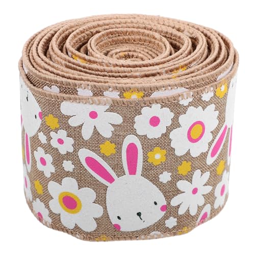 Holibanna Osterband mit Hasenmotiv Drahtkante Festliches Geschenkband für DIY Schleifen Bastelband aus Polyester und Eisen Natürliche Holzfarbe für Osterdeko und Partys Holibanna Osterband mit Hasenmotiv Drahtkante Festliches Geschenkband für DIY Schleifen Bastelband aus Polyester und Eisen Natürliche Holzfarbe für Osterdeko und Partys von Holibanna